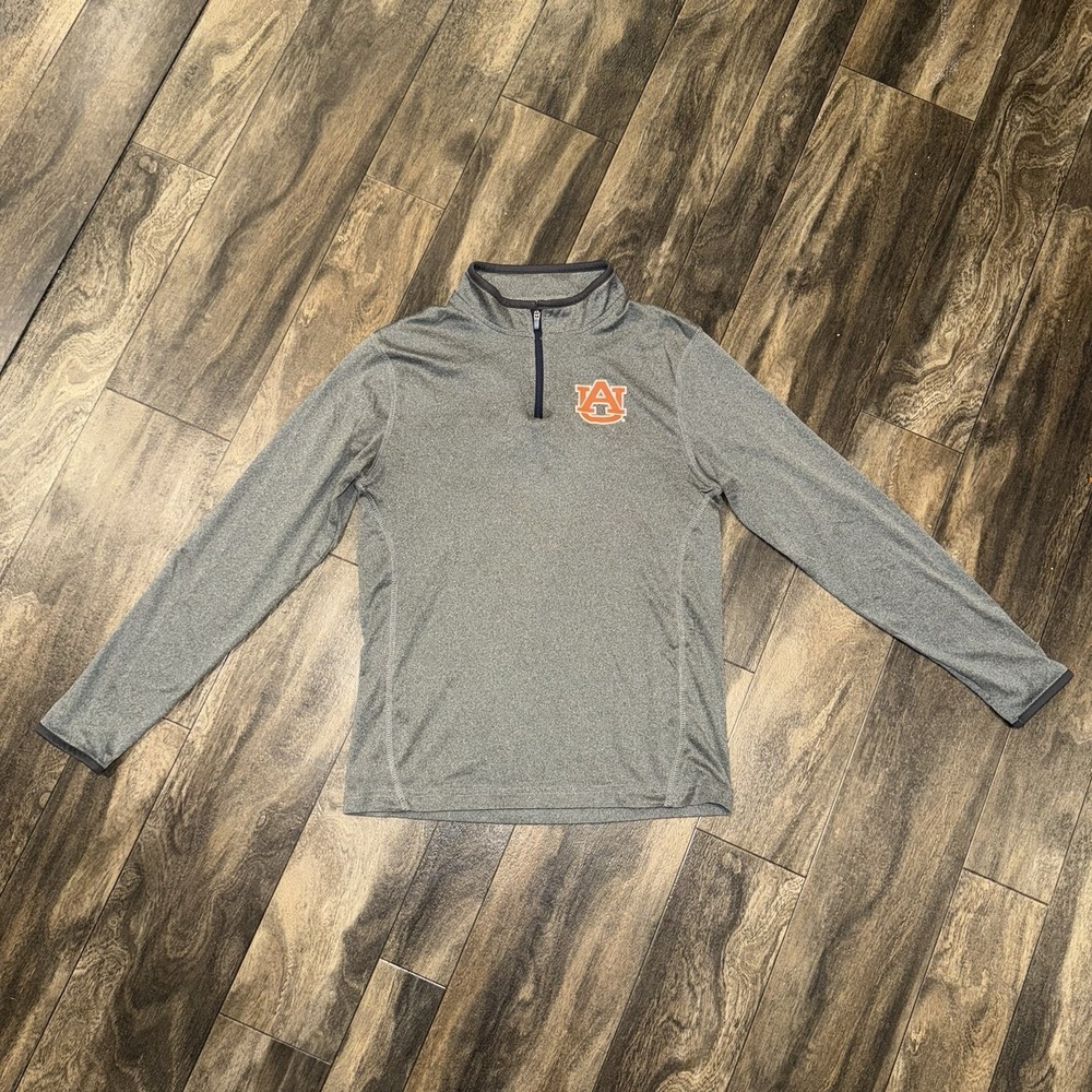 Colosseum Heather‎ Grey Auburn Tigers 1/4 Zip Pullover Jacket Youth L (16-18)